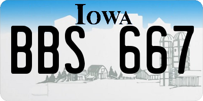 IA license plate BBS667
