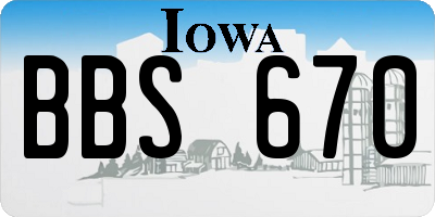 IA license plate BBS670