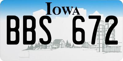 IA license plate BBS672