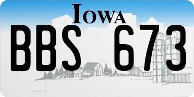 IA license plate BBS673