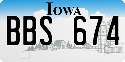 IA license plate BBS674