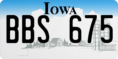 IA license plate BBS675