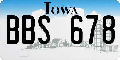 IA license plate BBS678