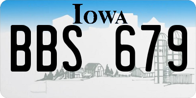 IA license plate BBS679