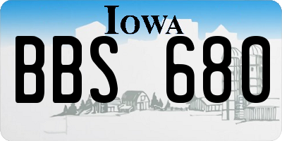 IA license plate BBS680