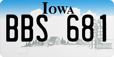 IA license plate BBS681