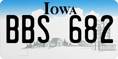 IA license plate BBS682