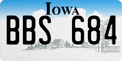 IA license plate BBS684
