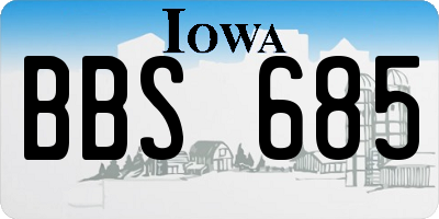 IA license plate BBS685