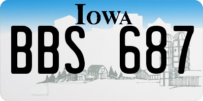 IA license plate BBS687