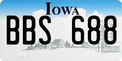 IA license plate BBS688
