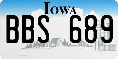 IA license plate BBS689