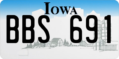 IA license plate BBS691