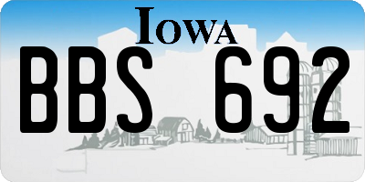 IA license plate BBS692