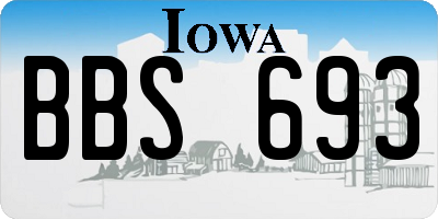 IA license plate BBS693