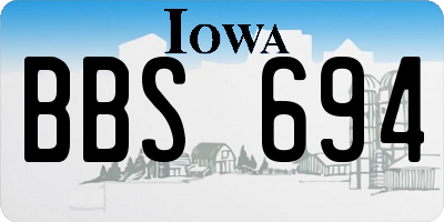 IA license plate BBS694