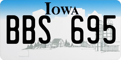 IA license plate BBS695