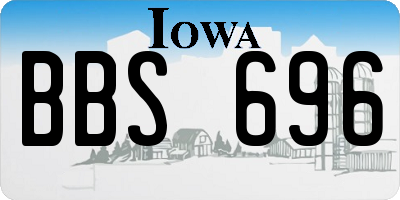 IA license plate BBS696