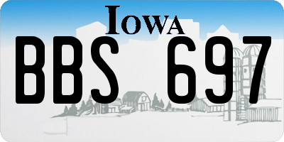 IA license plate BBS697