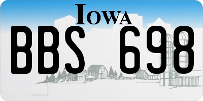IA license plate BBS698