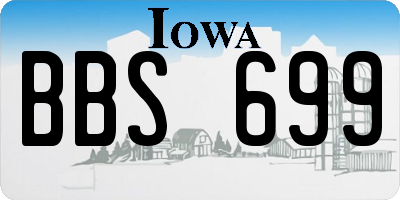 IA license plate BBS699