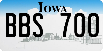 IA license plate BBS700