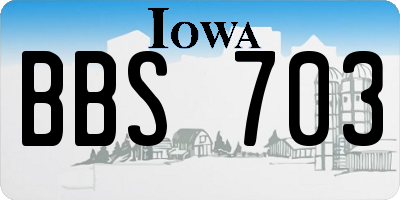 IA license plate BBS703