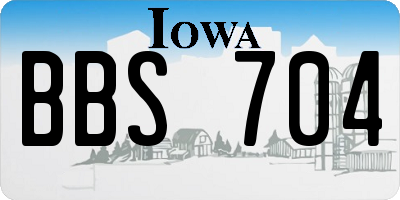 IA license plate BBS704