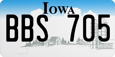 IA license plate BBS705
