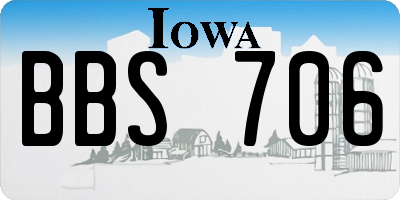 IA license plate BBS706