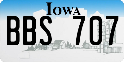 IA license plate BBS707