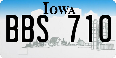 IA license plate BBS710