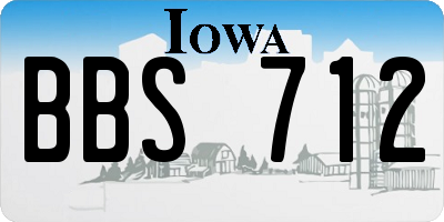 IA license plate BBS712