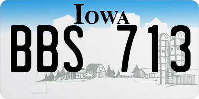IA license plate BBS713
