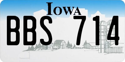 IA license plate BBS714