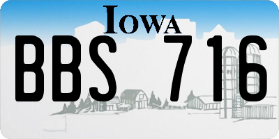 IA license plate BBS716
