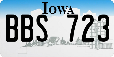 IA license plate BBS723