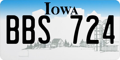 IA license plate BBS724