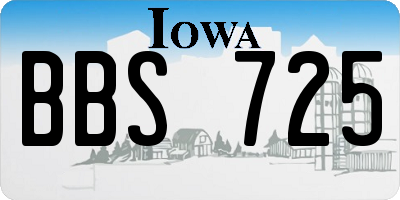 IA license plate BBS725