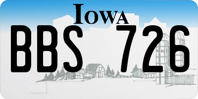 IA license plate BBS726