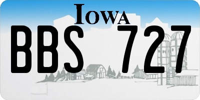 IA license plate BBS727