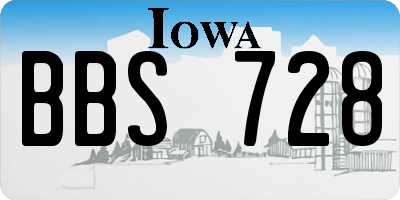 IA license plate BBS728