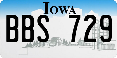 IA license plate BBS729