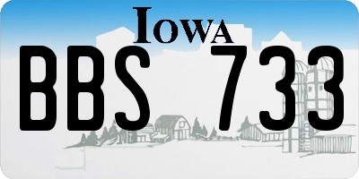 IA license plate BBS733