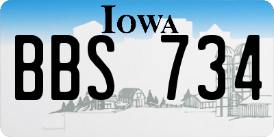 IA license plate BBS734