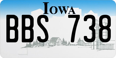 IA license plate BBS738