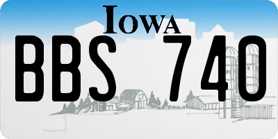 IA license plate BBS740