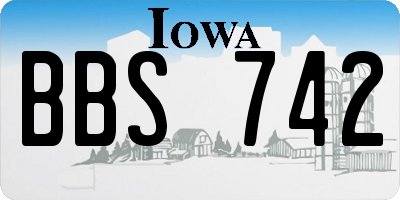 IA license plate BBS742