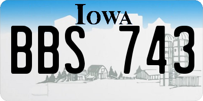 IA license plate BBS743