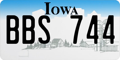 IA license plate BBS744